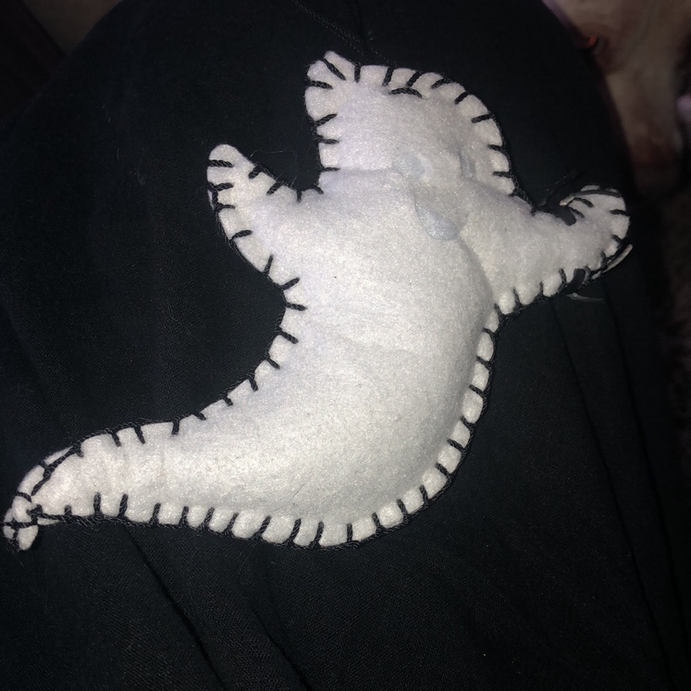 Hand Stitched Made With Love Summerween Felt Ghost with Spider Friend attached